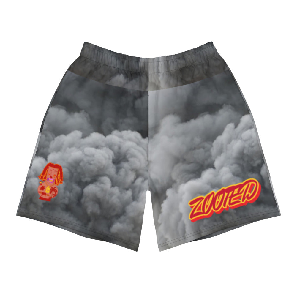 ZOOTED APPAREL- Men's Athletic Long Shorts - ZOOTED smokeclouds A.S.N (red)