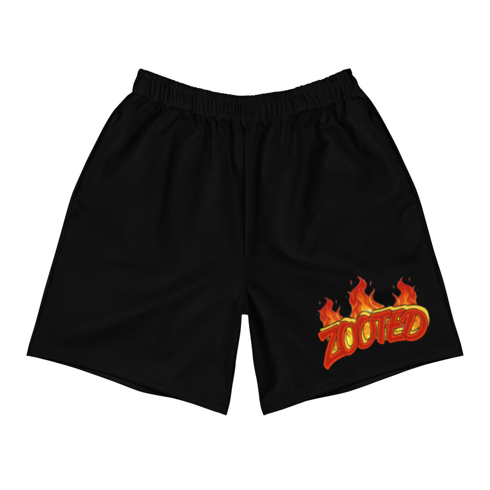 ZOOTED APPAREL- Men's Athletic Long Shorts - ZOOTED FLAMES (Black)