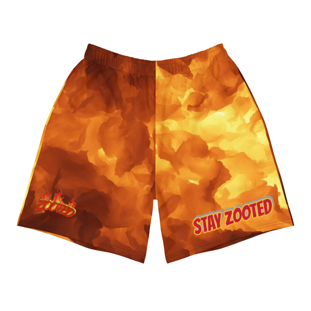 ZOOTED APPAREL- Men's Athletic Long Shorts - STAY ZOOTED Flames