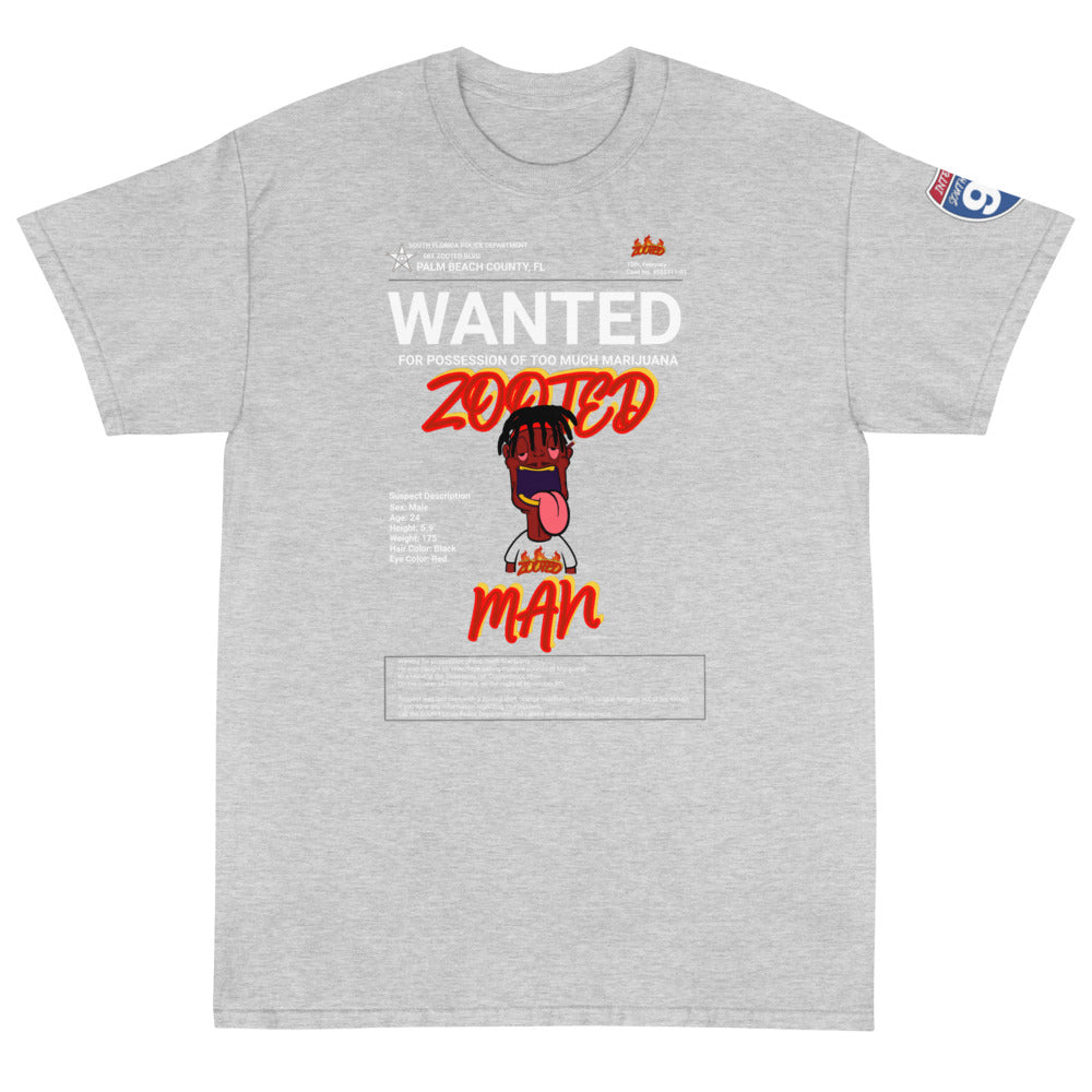 ZOOTED APPAREL- Short Sleeve T-Shirt - ZOOTED MAN WANTED PALM BEACH COUNTY (DARK)