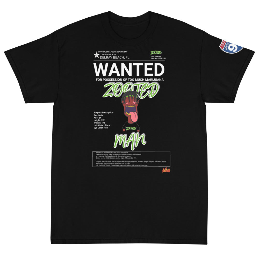 ZOOTED APPAREL- Short Sleeve T-Shirt - ZOOTED MAN WANTED DELRAY BEACH (DARK)