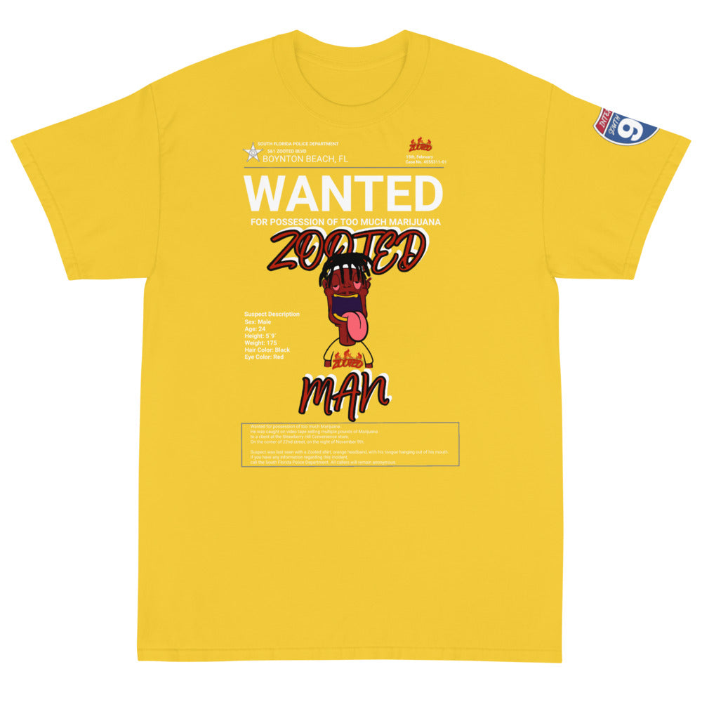 ZOOTED APPAREL Short Sleeve T-Shirt - ZOOTED MAN WANTED BOYNTON BEACH (DARK)