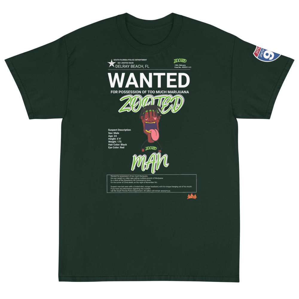 ZOOTED APPAREL- Short Sleeve T-Shirt - ZOOTED MAN WANTED DELRAY BEACH (DARK)