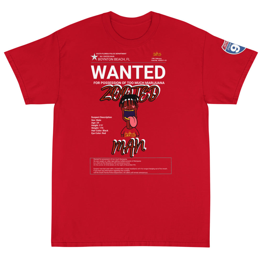 ZOOTED APPAREL Short Sleeve T-Shirt - ZOOTED MAN WANTED BOYNTON BEACH (DARK)