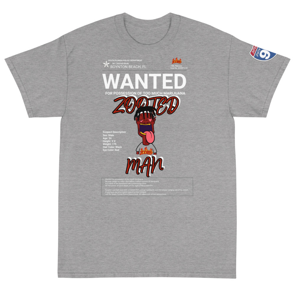 ZOOTED APPAREL Short Sleeve T-Shirt - ZOOTED MAN WANTED BOYNTON BEACH (DARK)