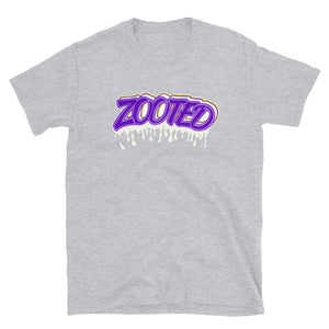 ZOOTED APPAREL - Short-Sleeve Unisex T-Shirt - Zooted Drip (purple,Gold,White)