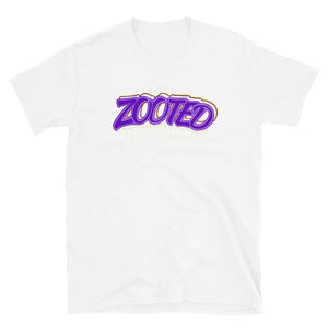 ZOOTED APPAREL - Short-Sleeve Unisex T-Shirt - Zooted Drip (purple,Gold,White)