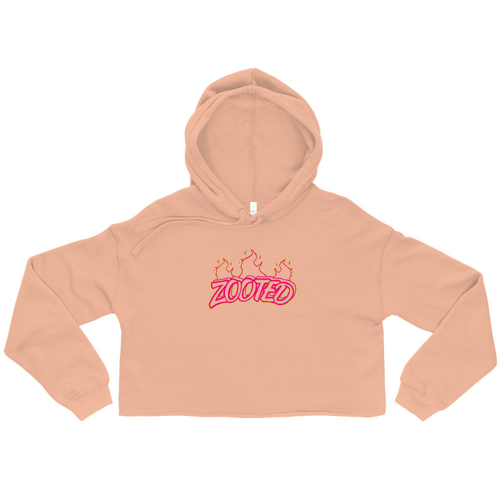 Zooted Apparel - Crop Hoodie - Zooted Flames Outline (Valentine Collection)